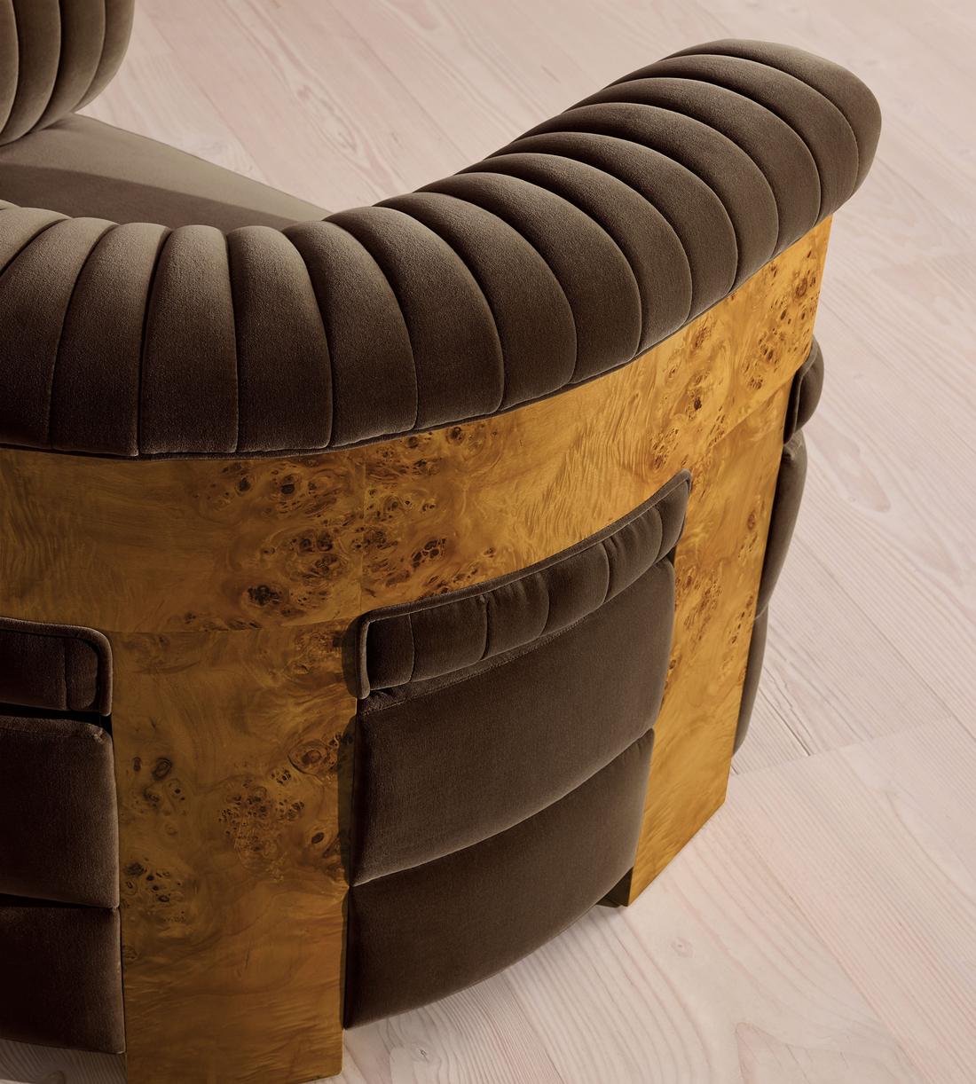 Caleb Armchair - Dark Burl - Velvet - Chocolate - UK - Images - Image 5