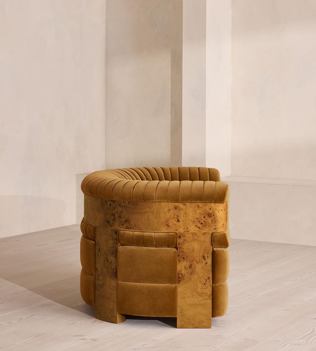 Caleb Armchair - Dark Burl - Velvet - Mustard - UK - Images - Image 3
