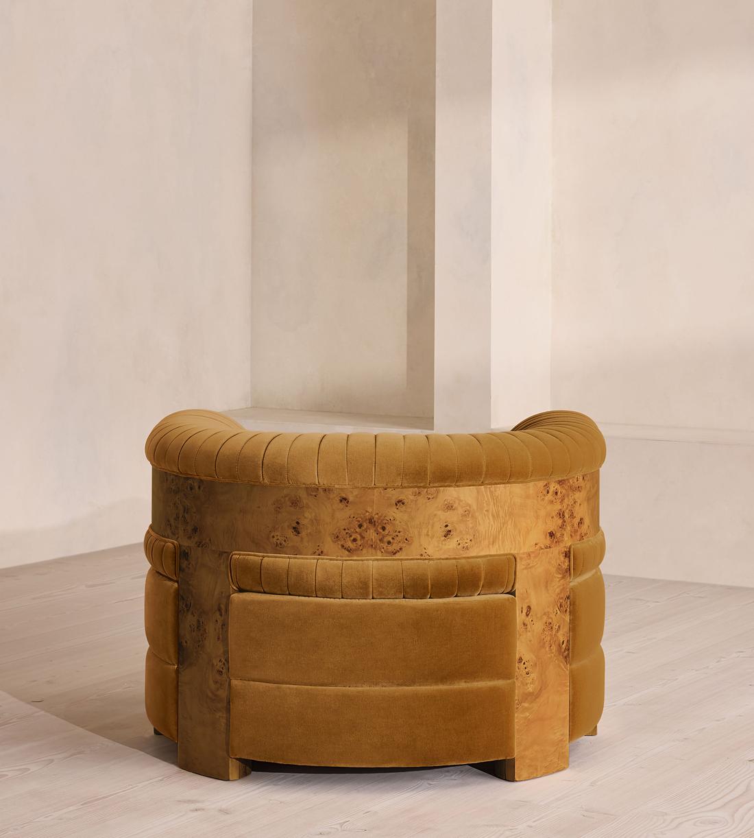 Caleb Armchair - Dark Burl - Velvet - Mustard - UK - Images - Image 4