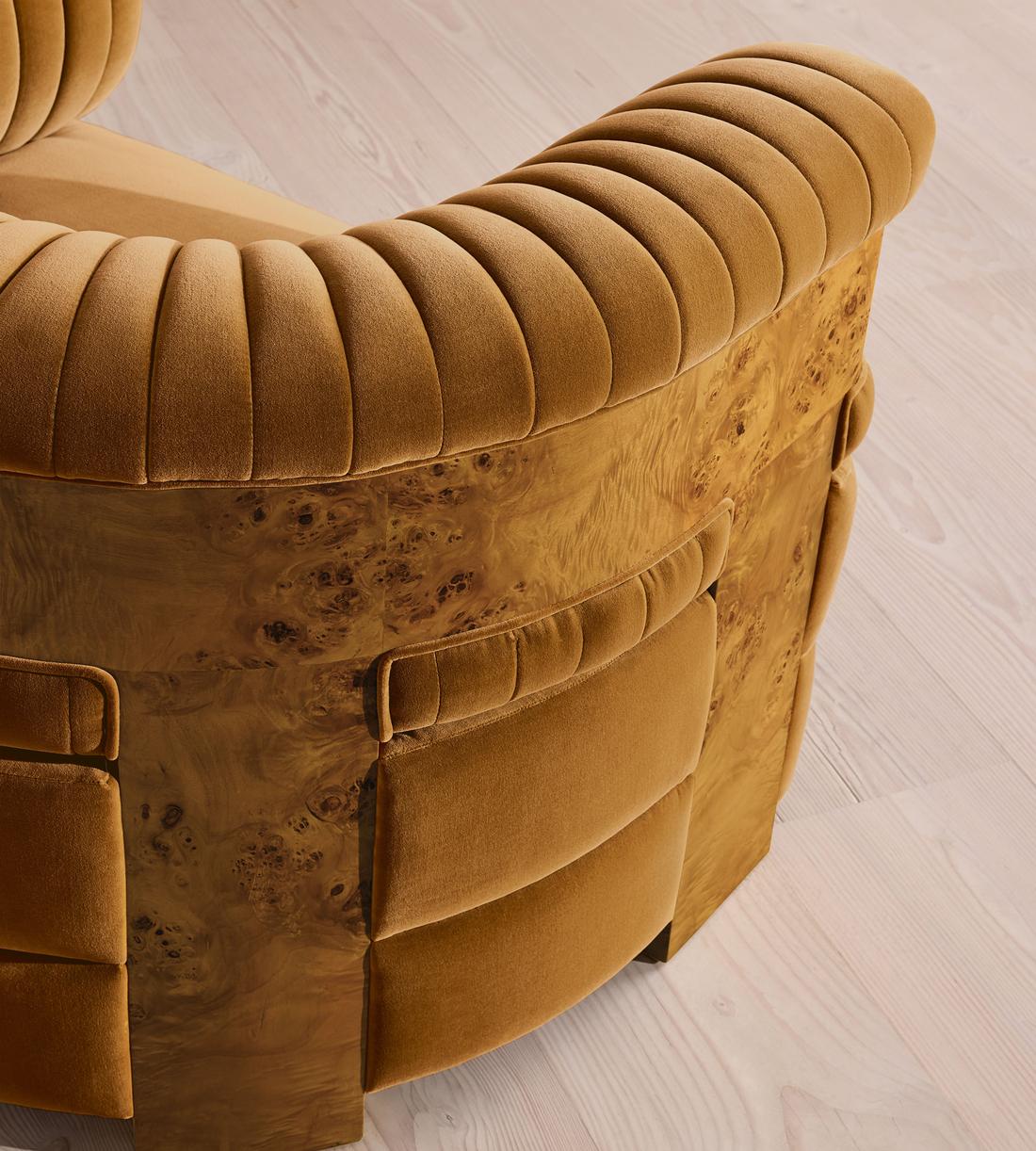 Caleb Armchair - Dark Burl - Velvet - Mustard - UK - Images - Image 5