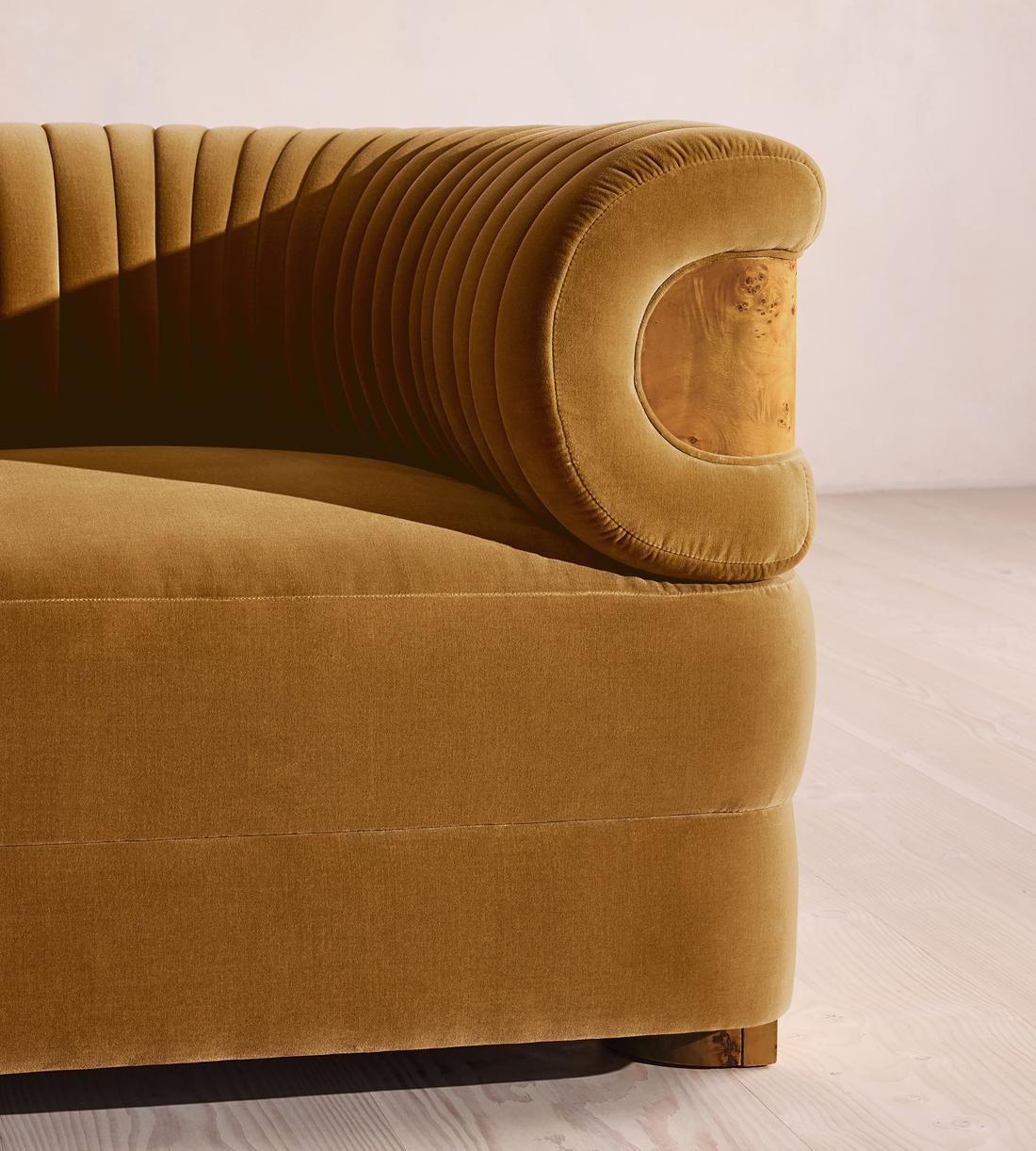 Caleb Armchair - Dark Burl - Velvet - Mustard - UK - Images - Image 6
