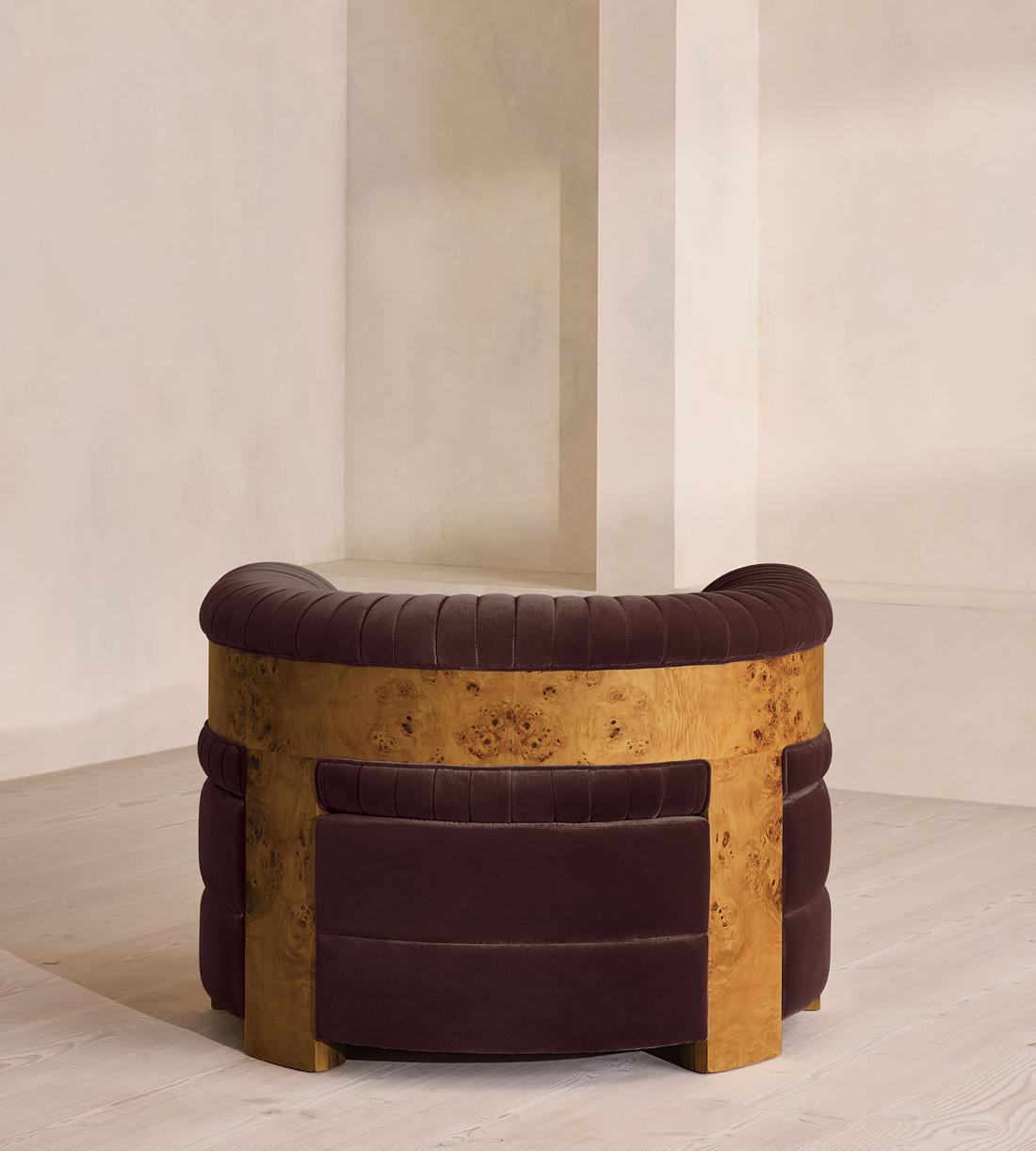Caleb Armchair - Dark Burl - Velvet - Aubergine - UK - Images - Image 4