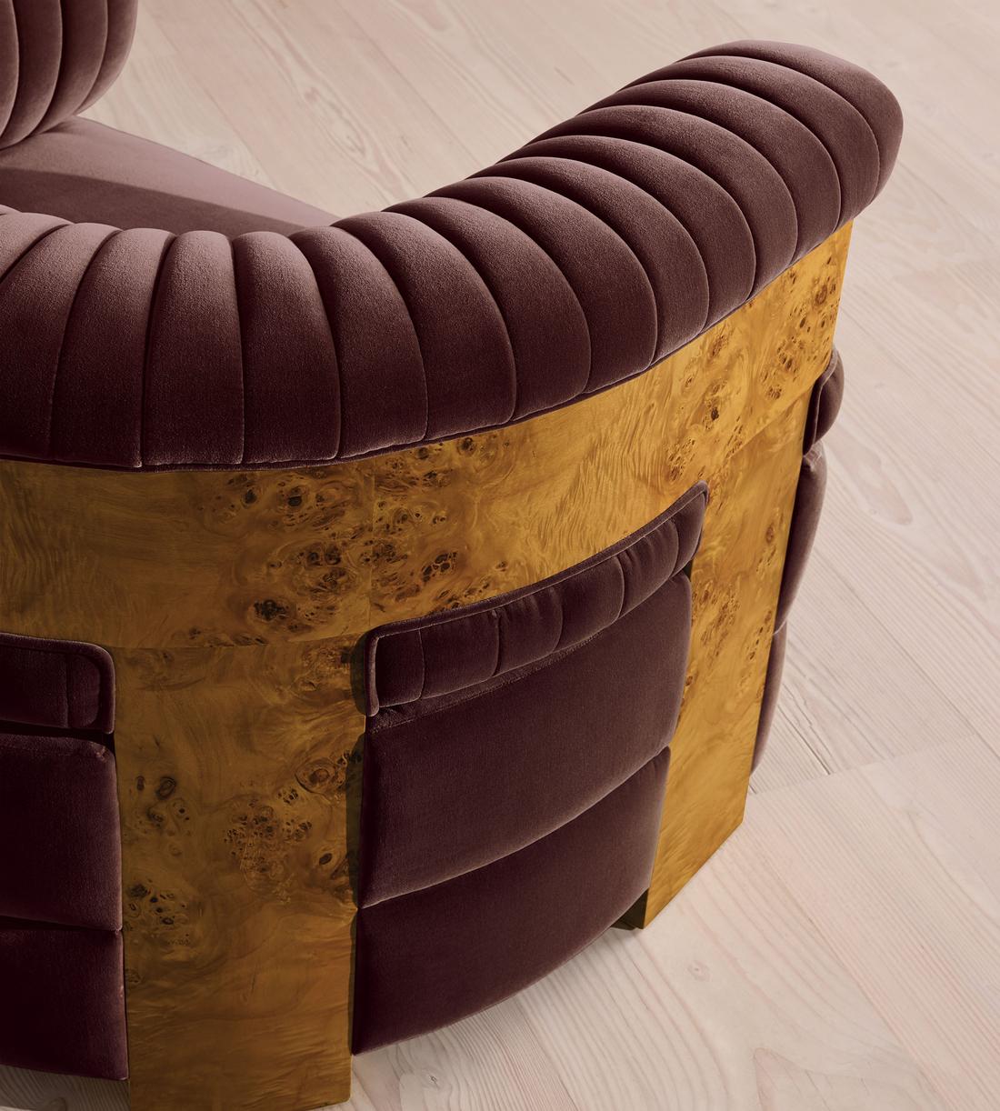 Caleb Armchair - Dark Burl - Velvet - Aubergine - UK - Images - Image 5
