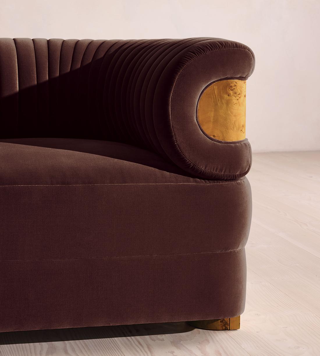 Caleb Armchair - Dark Burl - Velvet - Aubergine - US - Images - Image 6