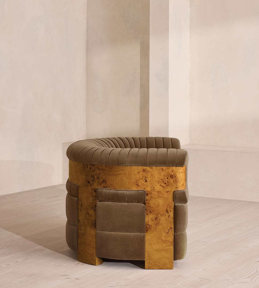 Caleb Armchair - Dark Burl - Velvet - Truffle - US - Images - Image 3