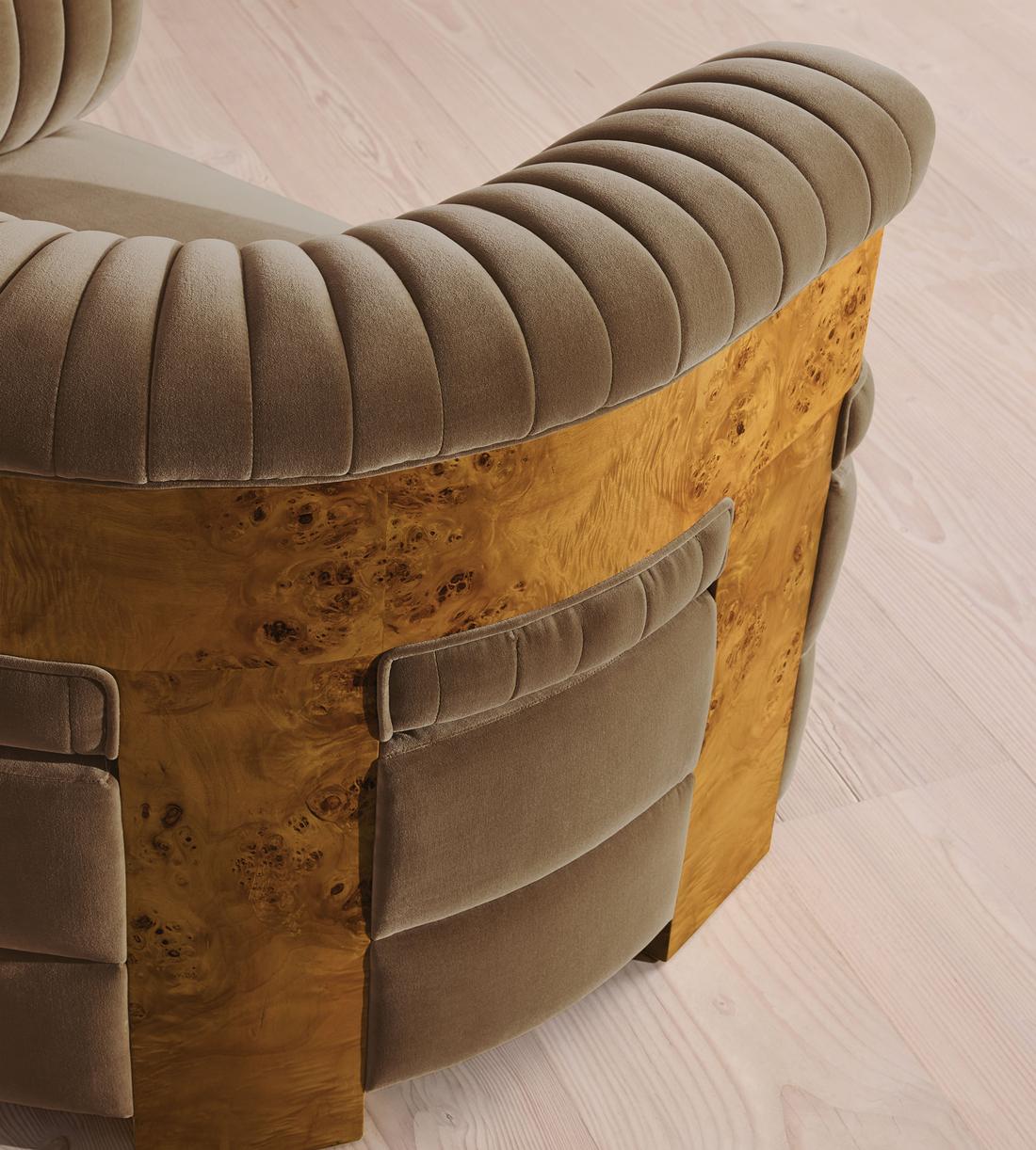 Caleb Armchair - Dark Burl - Velvet - Truffle - US - Images - Image 5