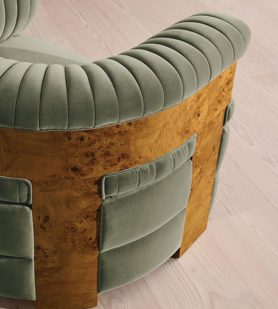 Caleb Armchair - Dark Burl - Velvet - Seafoam - US - Images - Image 5
