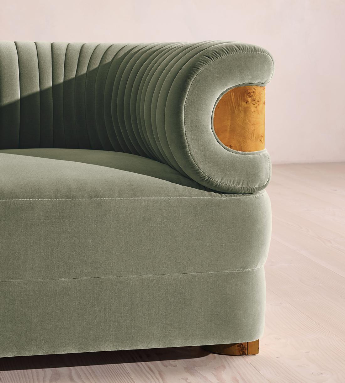 Caleb Armchair - Dark Burl - Velvet - Seafoam - US - Images - Image 5