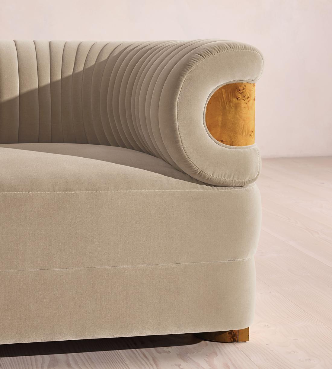 Caleb Armchair - Dark Burl - Velvet - Oyster - UK - Images - Image 5
