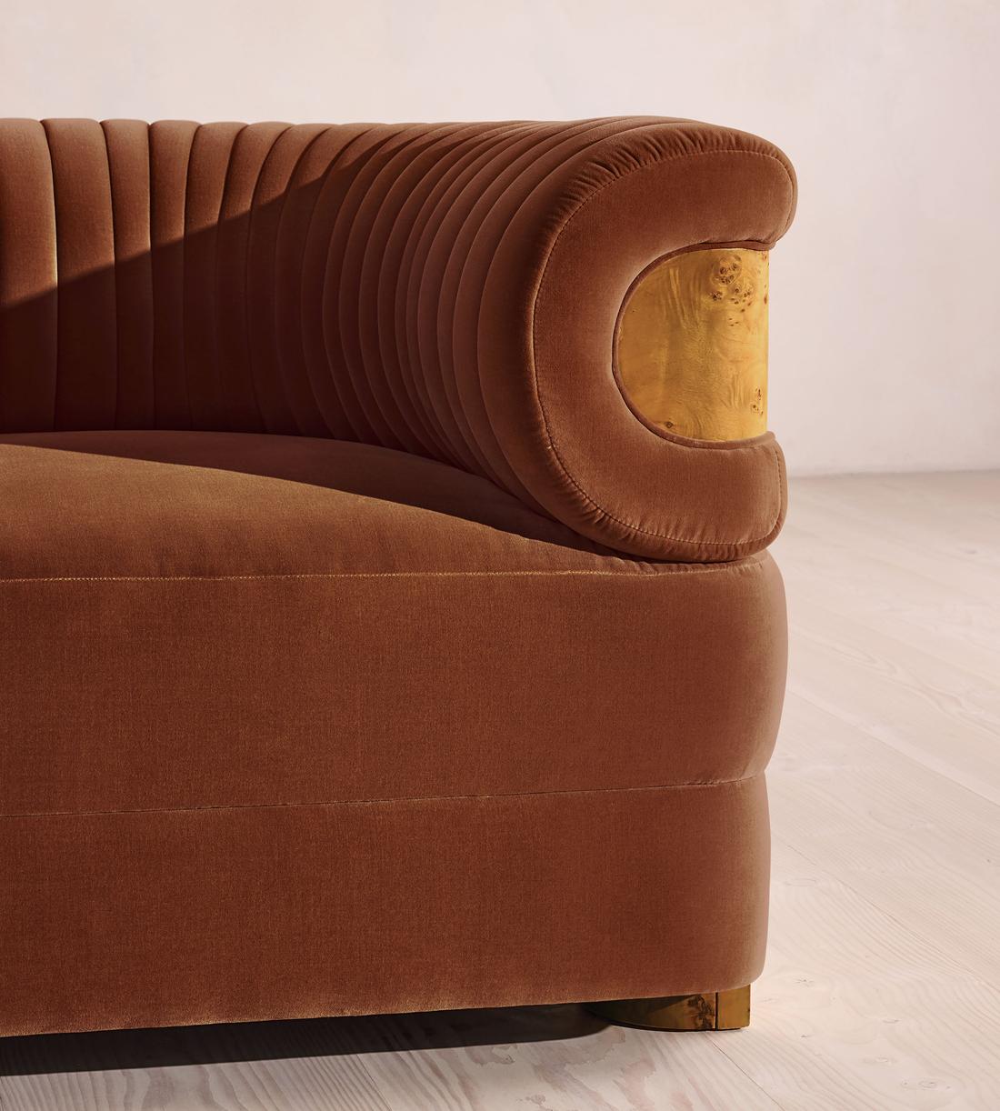 Caleb Armchair - Dark Burl - Velvet - Cinnamon - UK - Images - Image 6