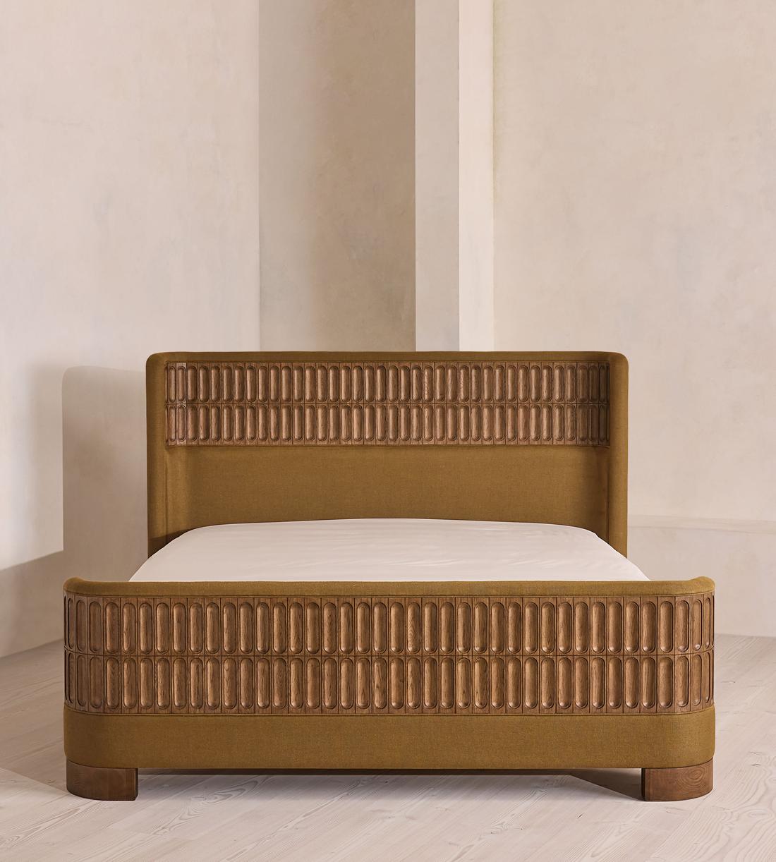 Devon Bed - Queen - Linen - Ochre - US - Listing - Image 2