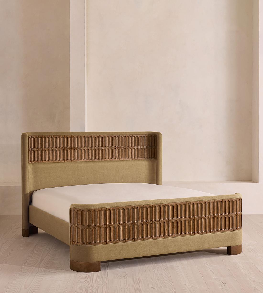 Devon Bed - Queen - Linen - Wheat - US - Listing - Image 1