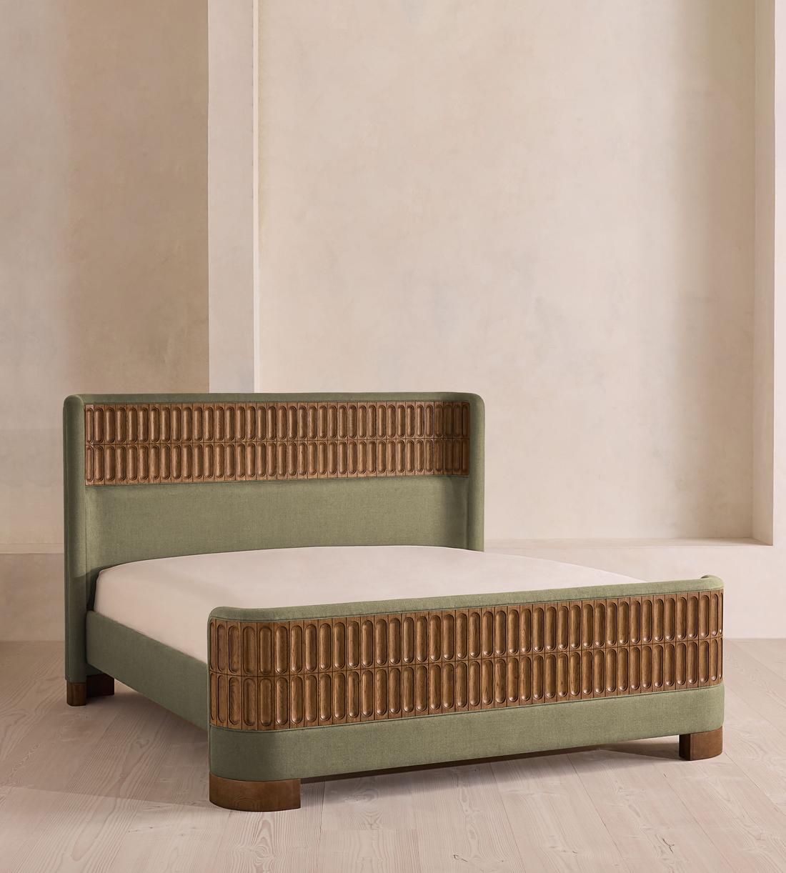 Devon Bed - Queen - Linen - Sage - US - Listing - Image 1