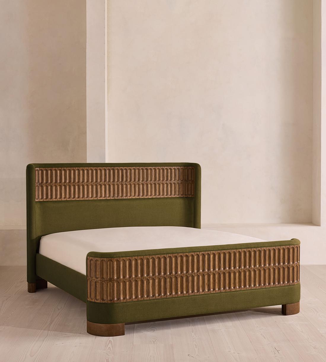 Devon Bed - King - Linen - Olive - Listing - Image 4