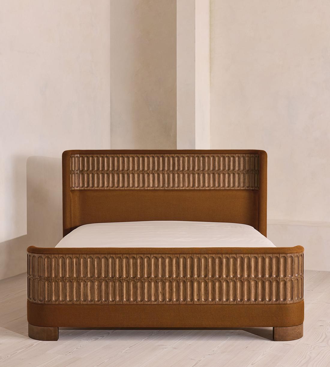 Devon Bed - Queen - Linen - Terracotta - US - Listing - Image 2