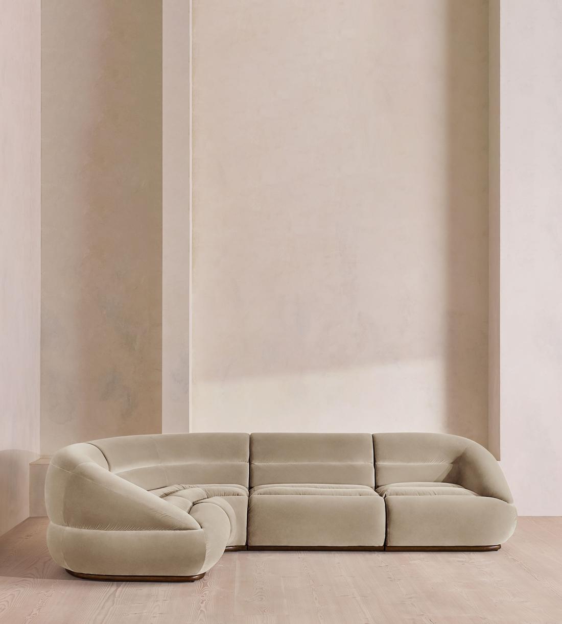 Edison Sectional Sofa - L-Shape Sofa - Velvet - Oyster US - Listing - Image 2