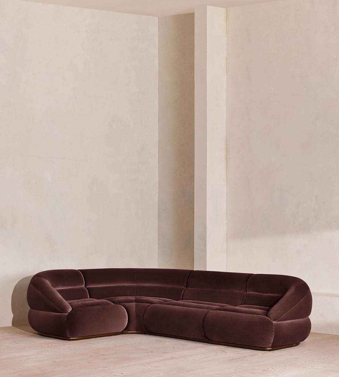Edison Modular Sofa - L-Shape Sofa - Velvet - Aubergine UK - Listing - Image 1