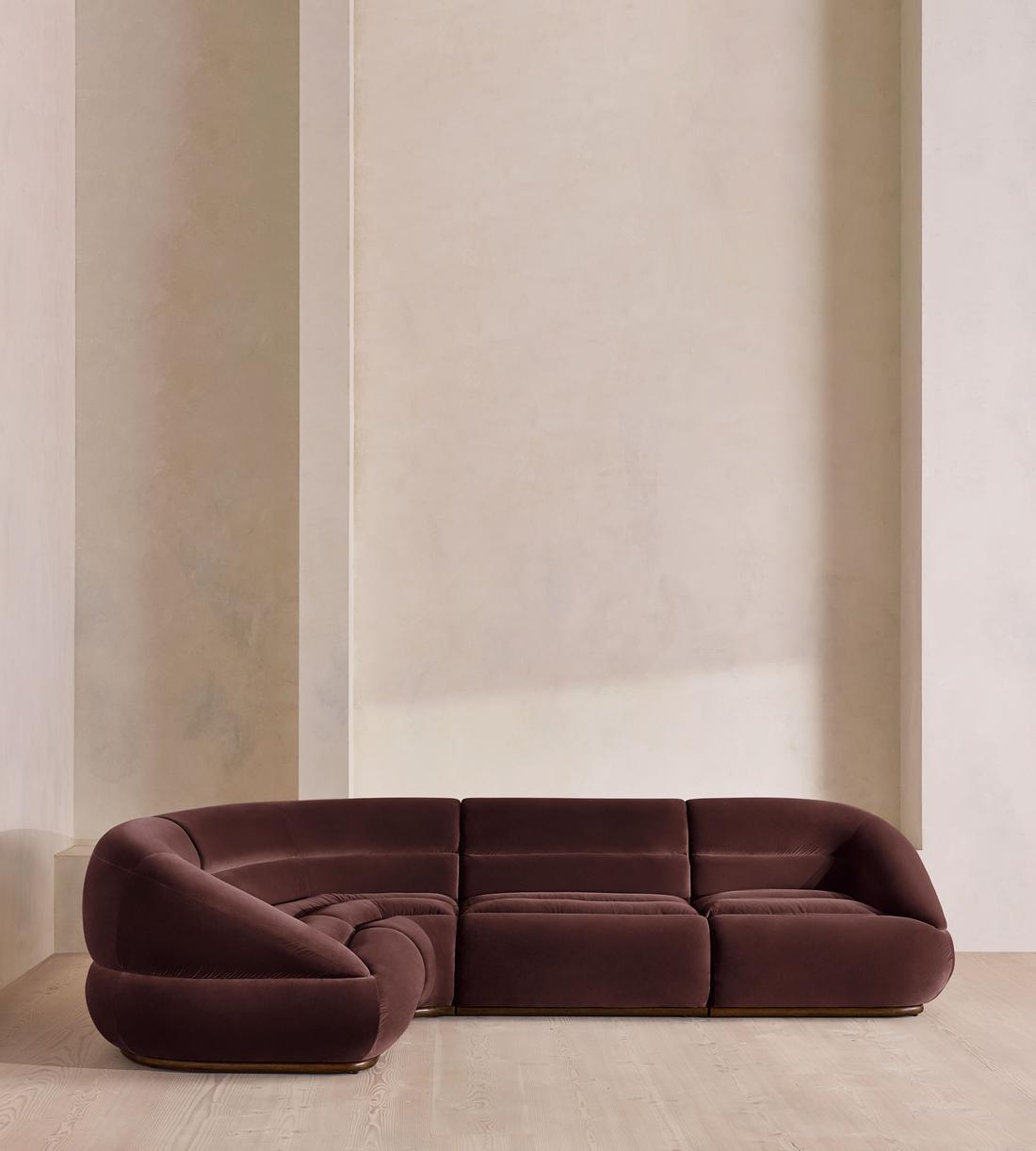 Edison Modular Sofa - L-Shape Sofa - Velvet - Aubergine UK - Listing - Image 2