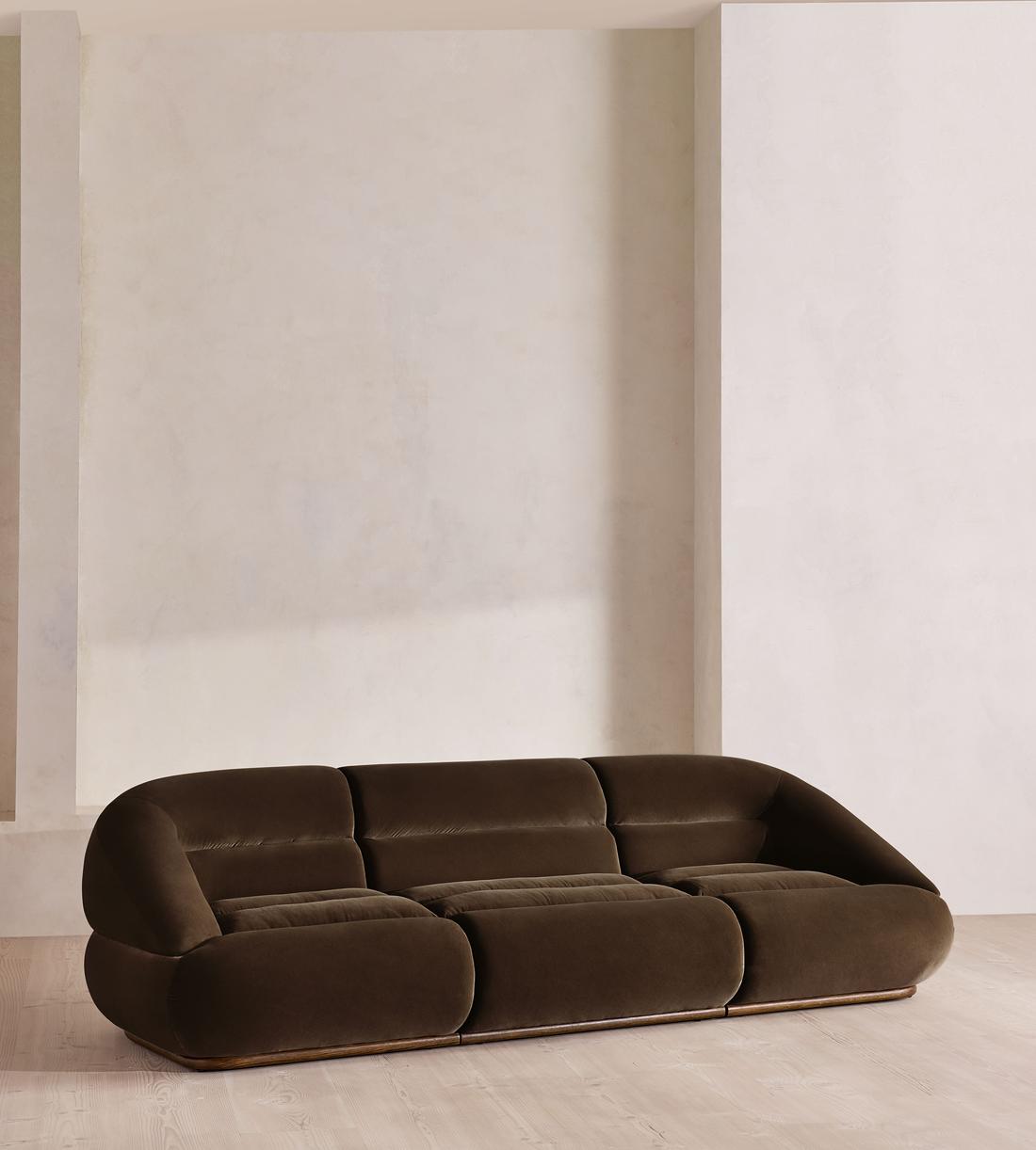 Edison Sectional Sofa - Four Seater - Velvet - Chocolate US - Listing - Image 2