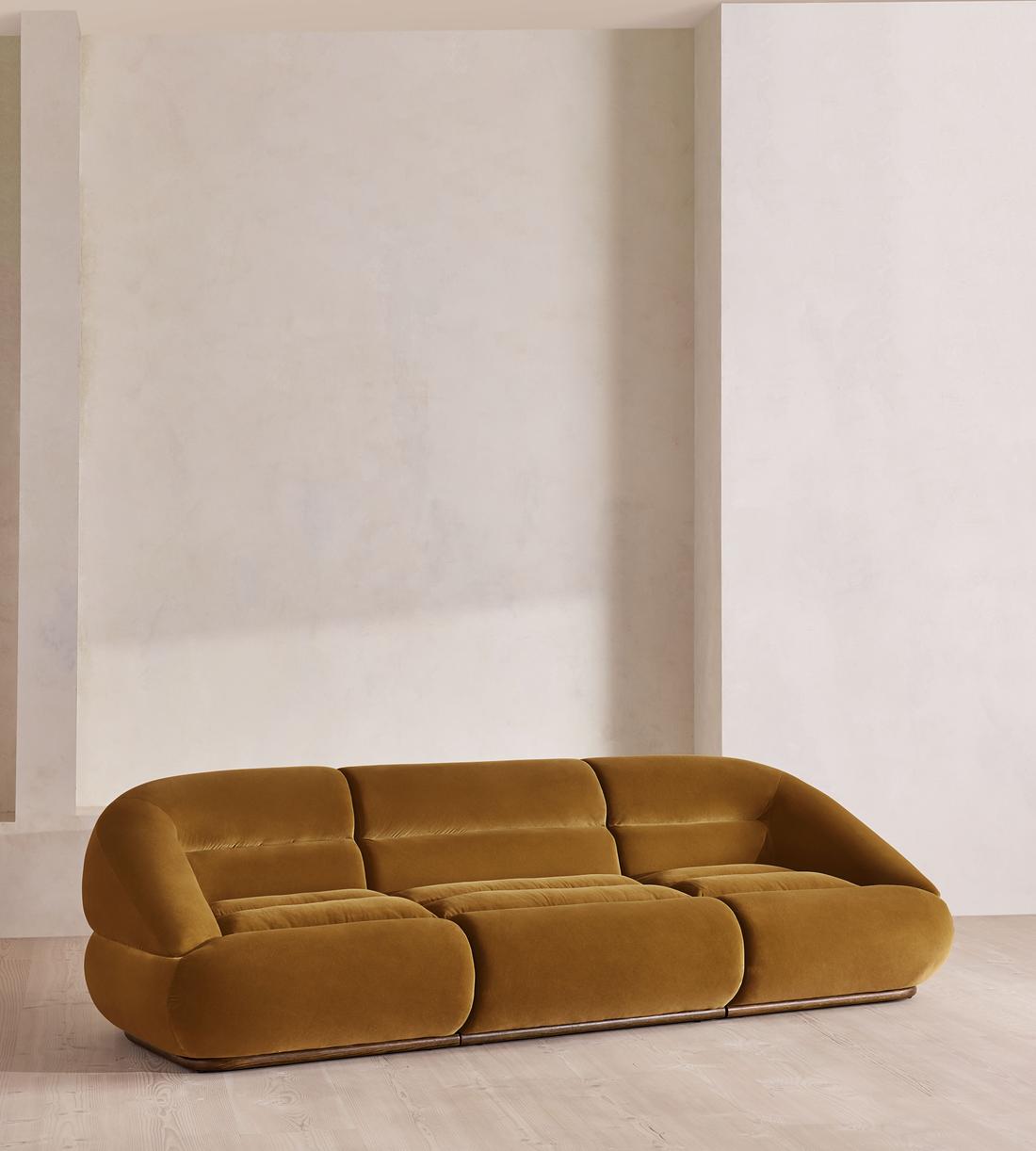 Edison Sectional Sofa - Four Seater - Velvet - Mustard US - Listing - Image 2