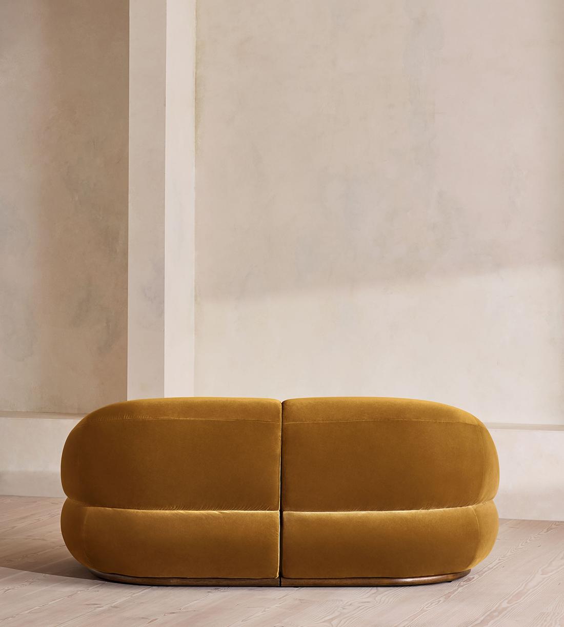Edison Sectional Sofa - Three Seater - Velvet - Mustard US - Images - Image 4