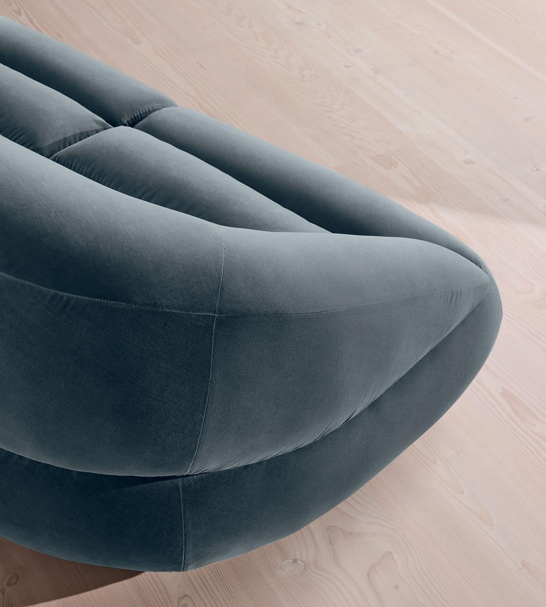 Edison Sectional Sofa - Three Seater - Velvet - Grey Blue US - Images - Image 6