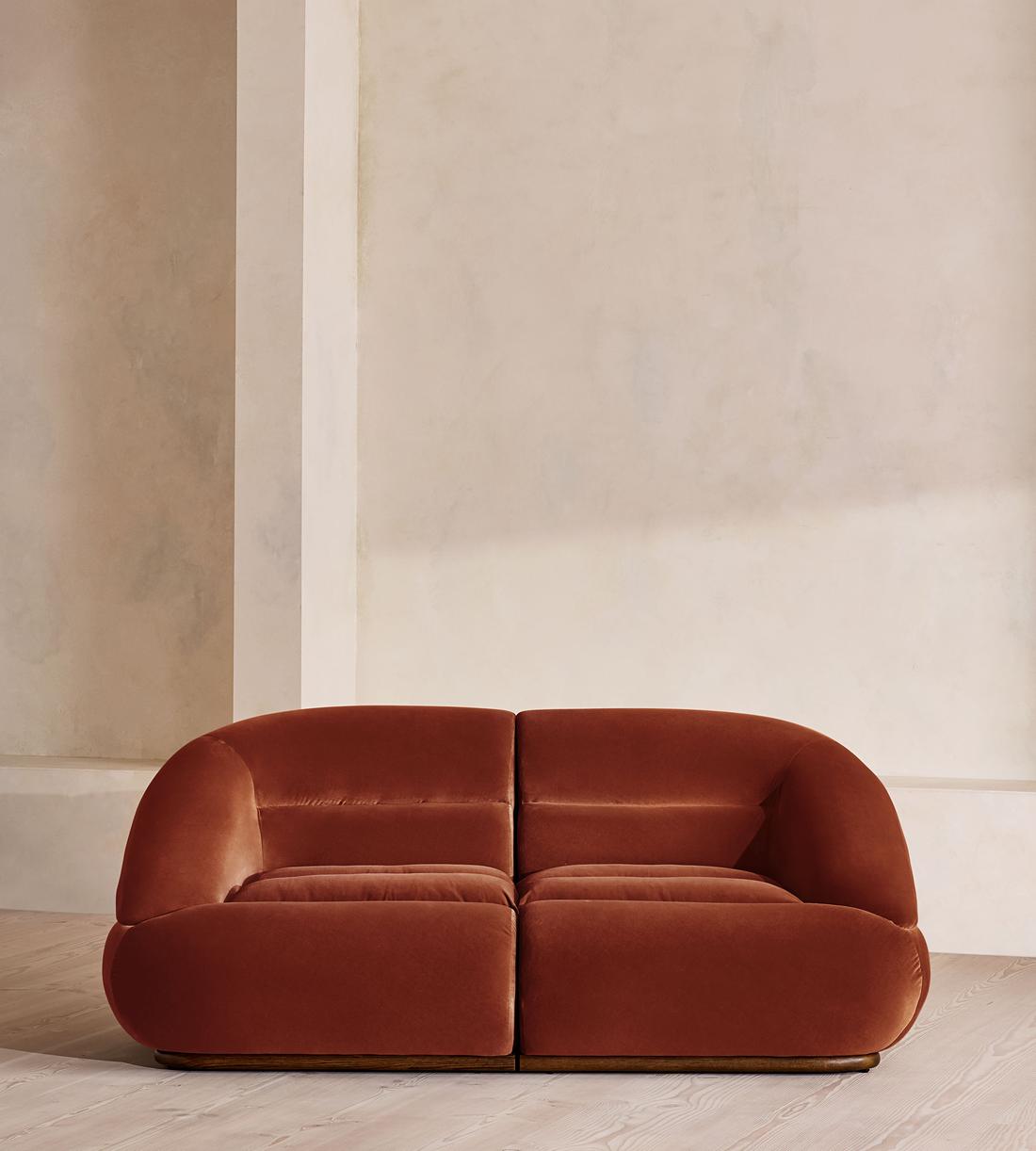 Edison Sectional Sofa - Three Seater - Velvet - Rust US - Listing - Image 1