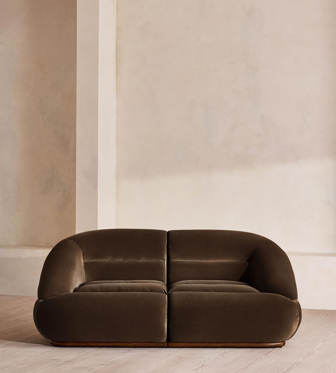 Edison Sectional Sofa - Three Seater - Velvet - Chocolate US - Listing - Image 1