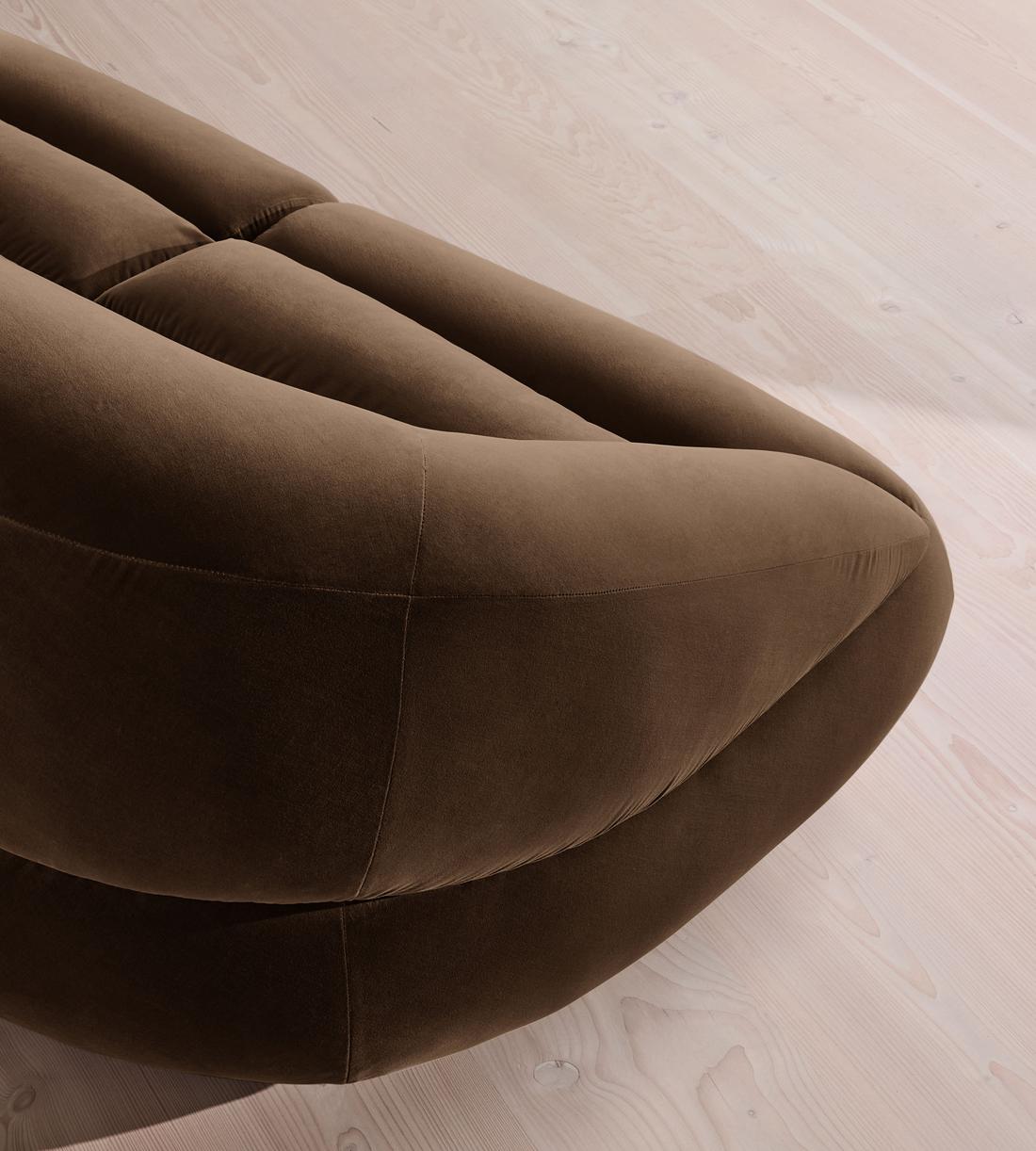 Edison Sectional Sofa - Three Seater - Velvet - Chocolate US - Images - Image 6