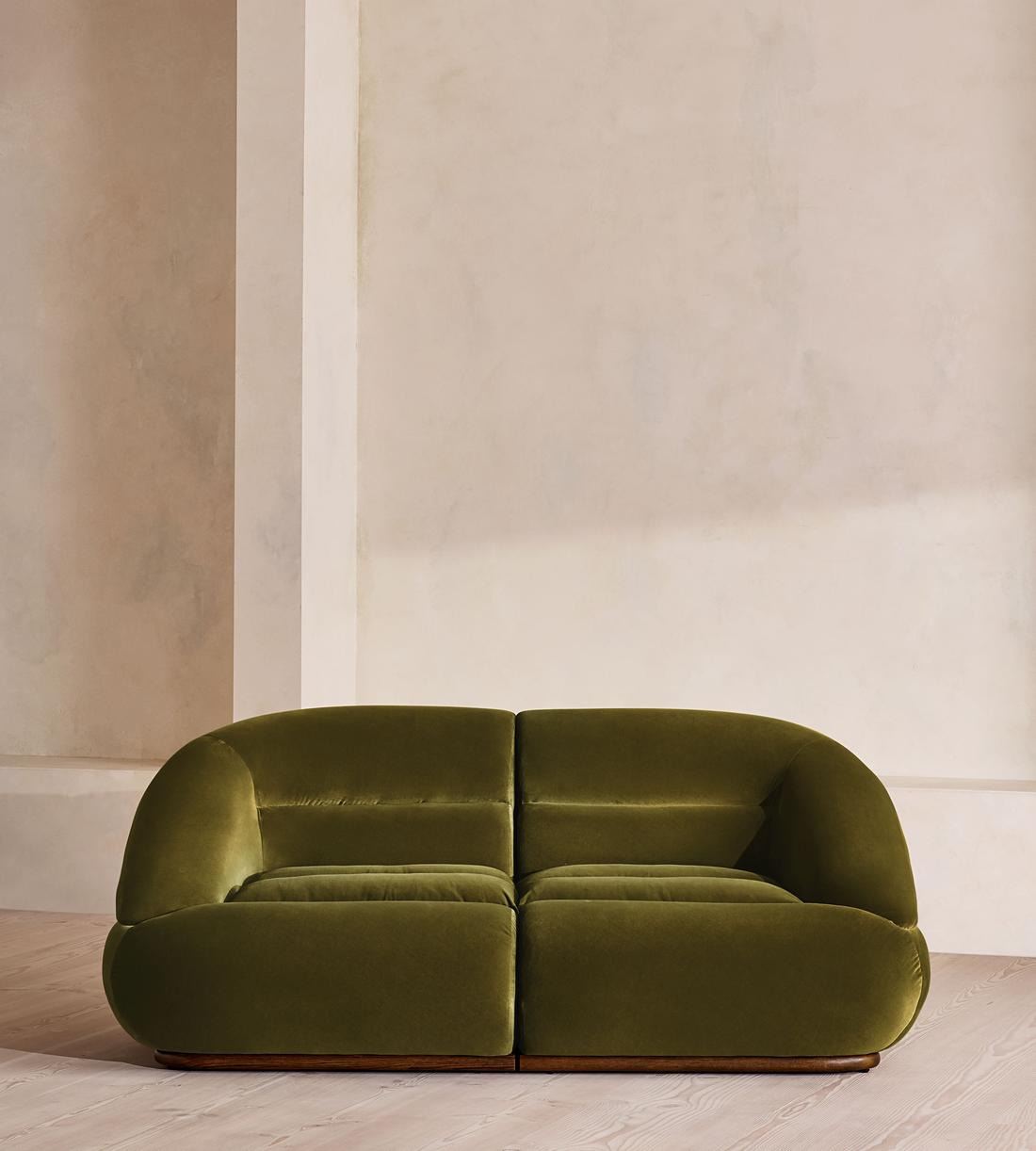 Edison Sectional Sofa - Three Seater - Velvet - Olive US - Listing - Image 1