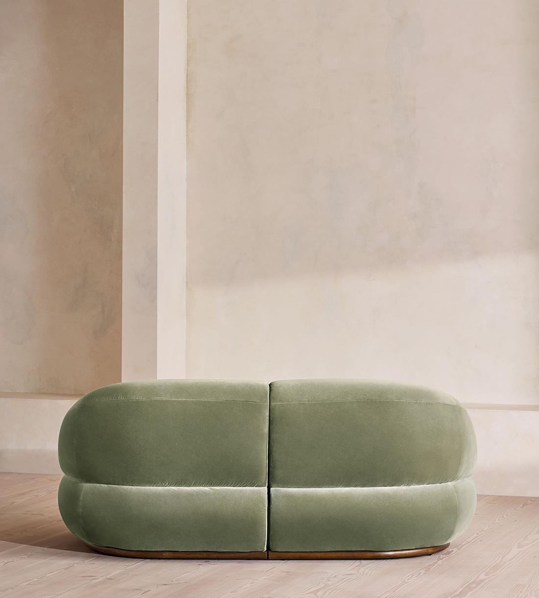 Edison Sectional Sofa - Three Seater - Velvet - Seafoam US - Images - Image 4