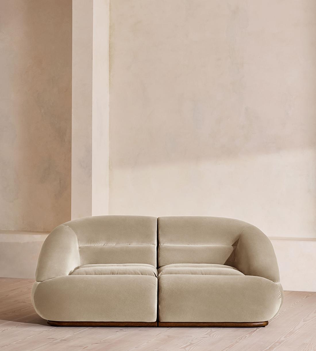 Edison Sectional Sofa - Three Seater - Velvet - Oyster US - Listing - Image 1