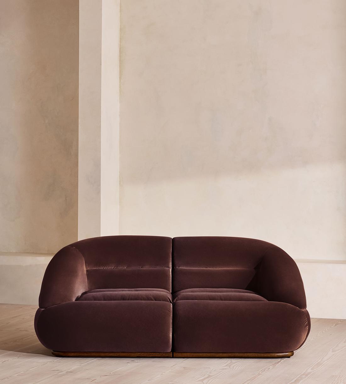 Edison Modular Sofa - Three Seater - Velvet - Aubergine UK - Listing - Image 1