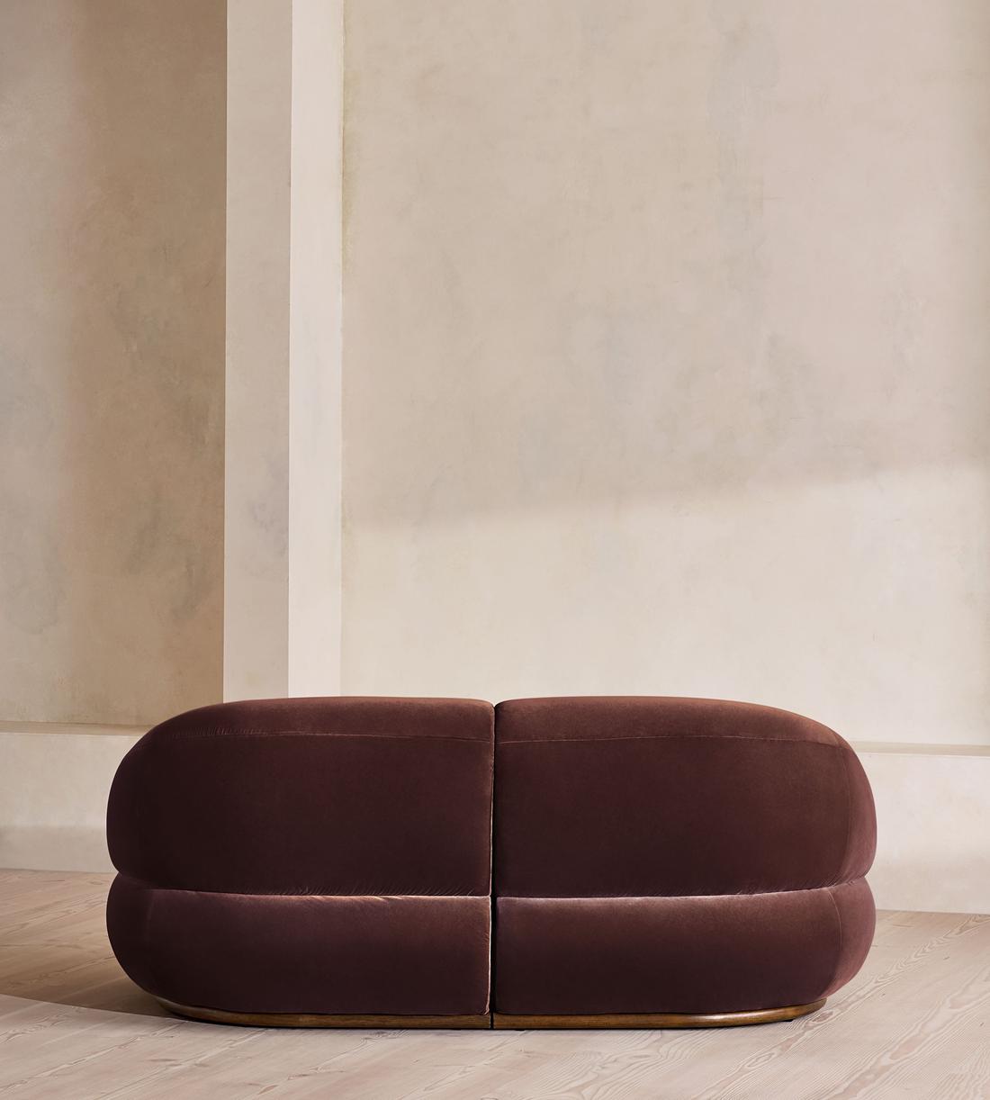 Edison Sectional Sofa - Three Seater - Velvet - Aubergine US - Images - Image 4