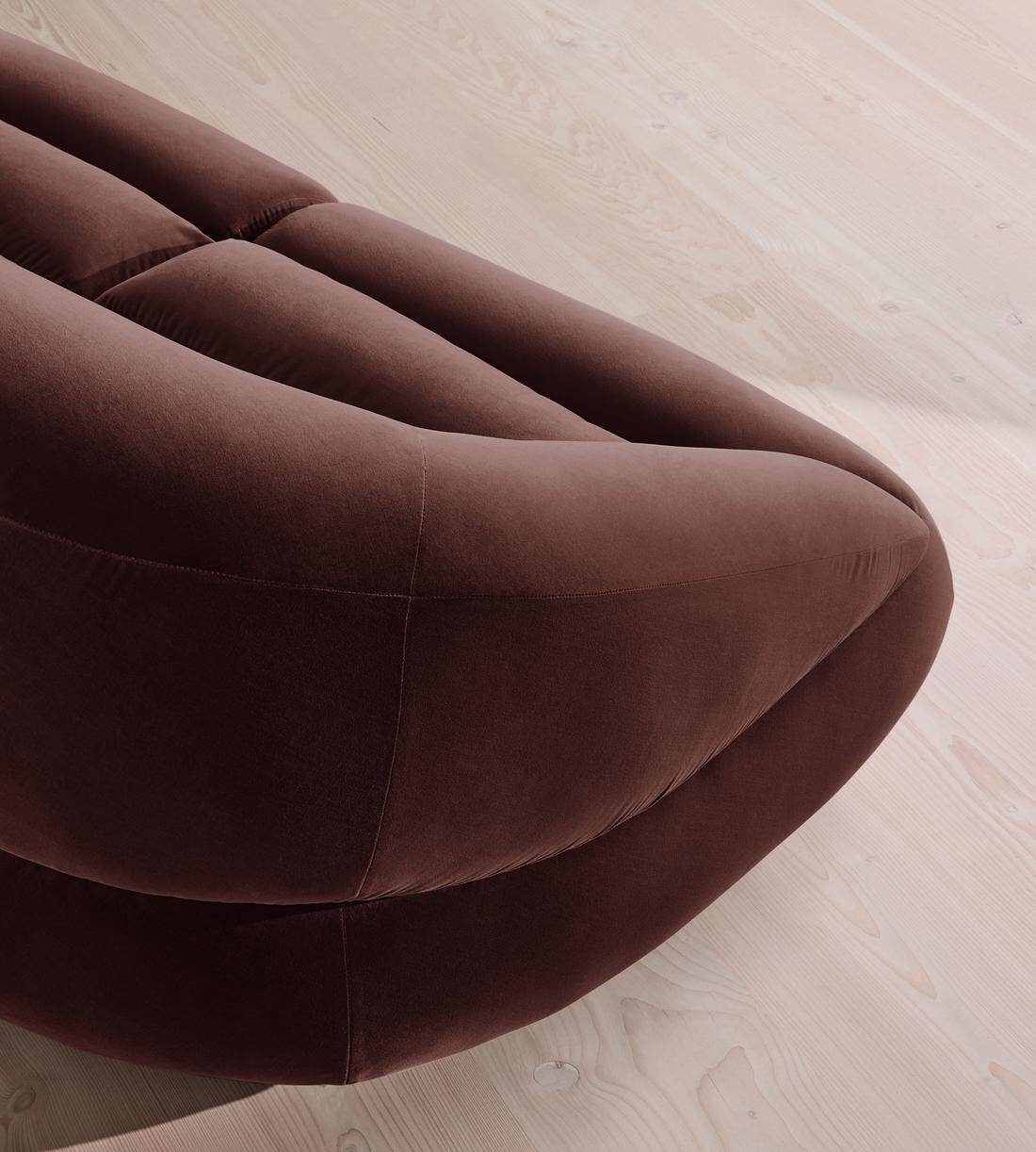 Edison Sectional Sofa - Corner Sofa - Velvet - Aubergine US - Images - Image 5