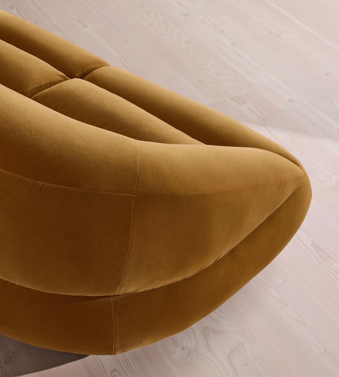 Edison Sectional Sofa - Corner Module - Velvet - Mustard - US - Image 5