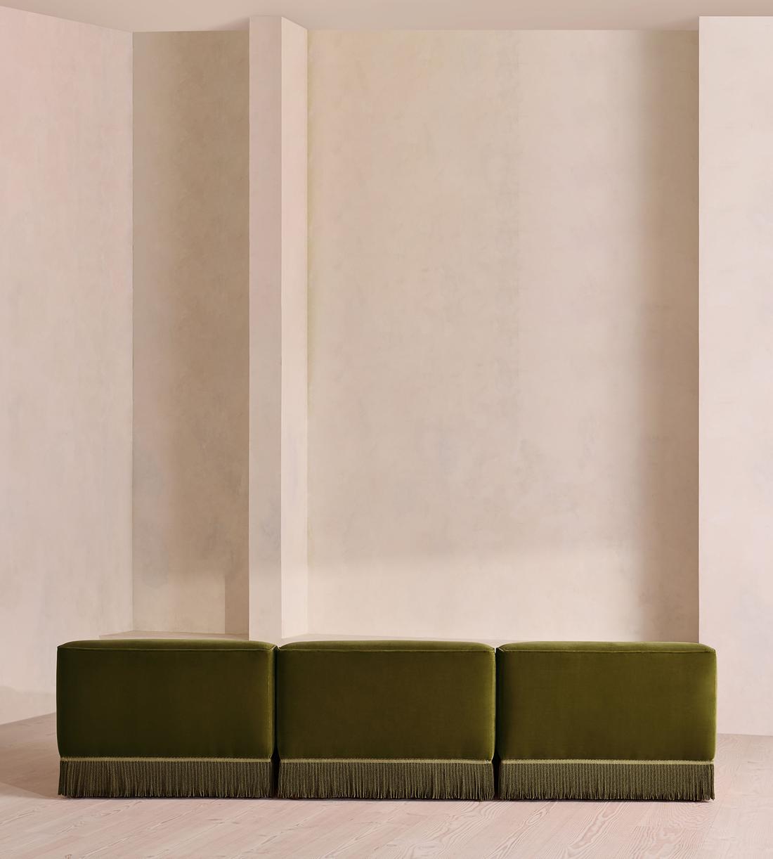 Elowen Sectional Sofa - Four Seater - Velvet - Olive US - Images - Image 4