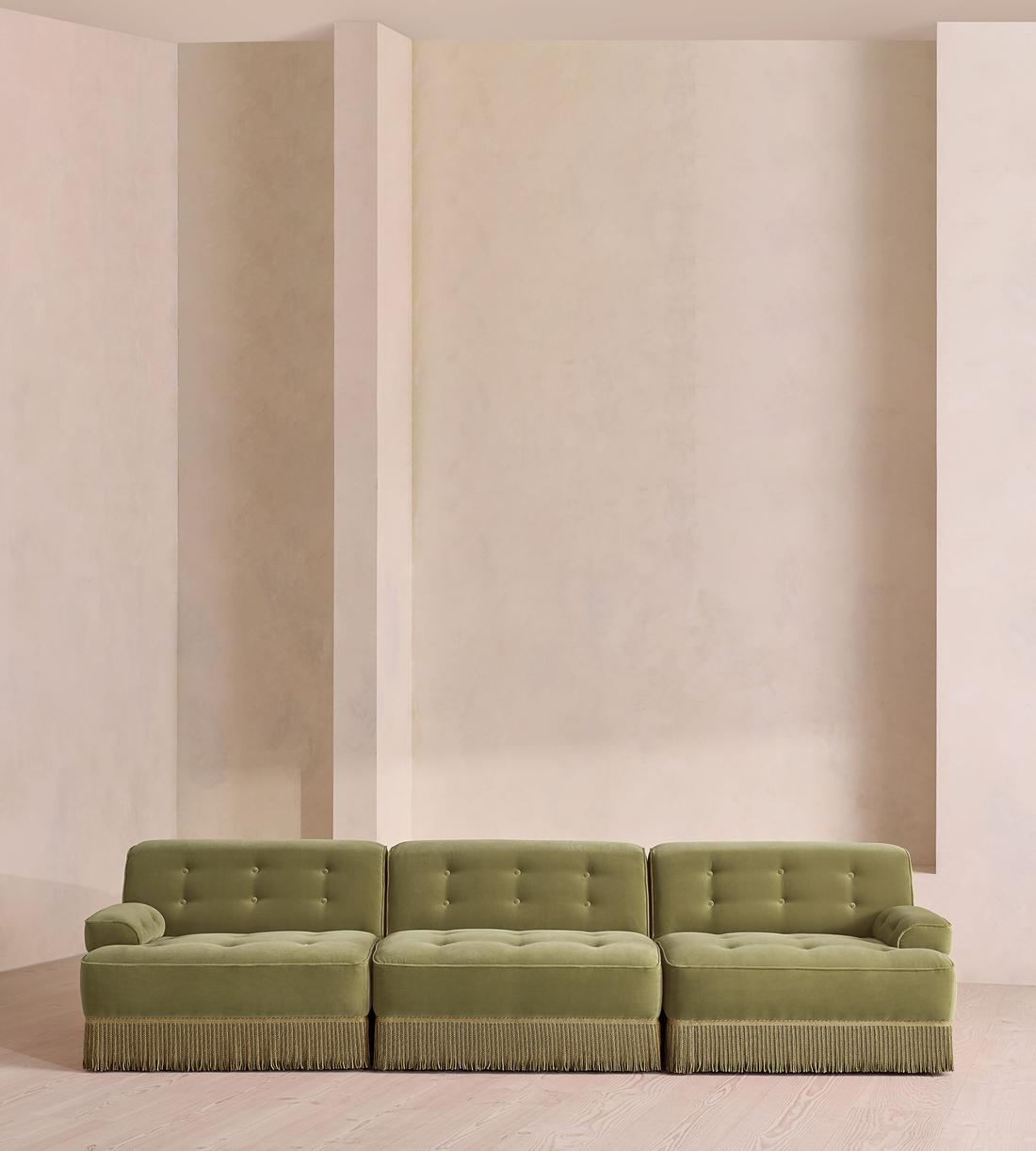 Elowen Modular Sofa - Four Seater - Velvet - Lichen UK - Listing - Image 3