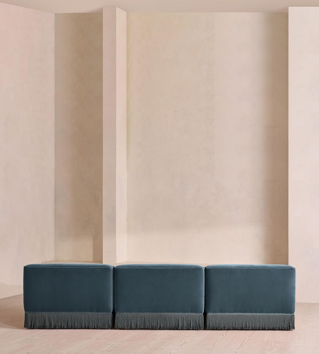 Elowen Modular Sofa - Four Seater - Velvet - Grey Blue UK - Images - Image 4
