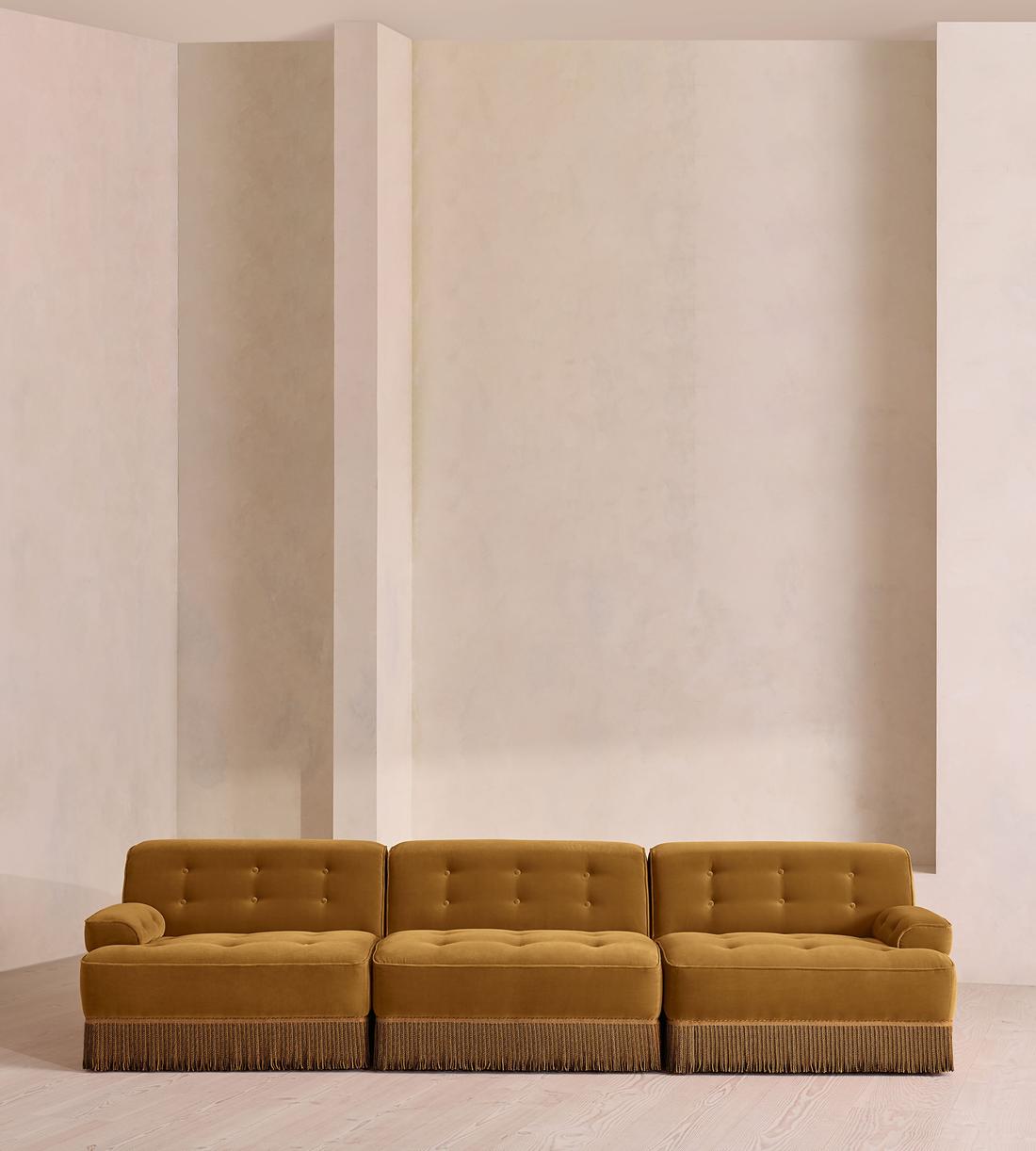 Elowen Modular Sofa - Four Seater - Velvet - Mustard UK - Listing - Image 1