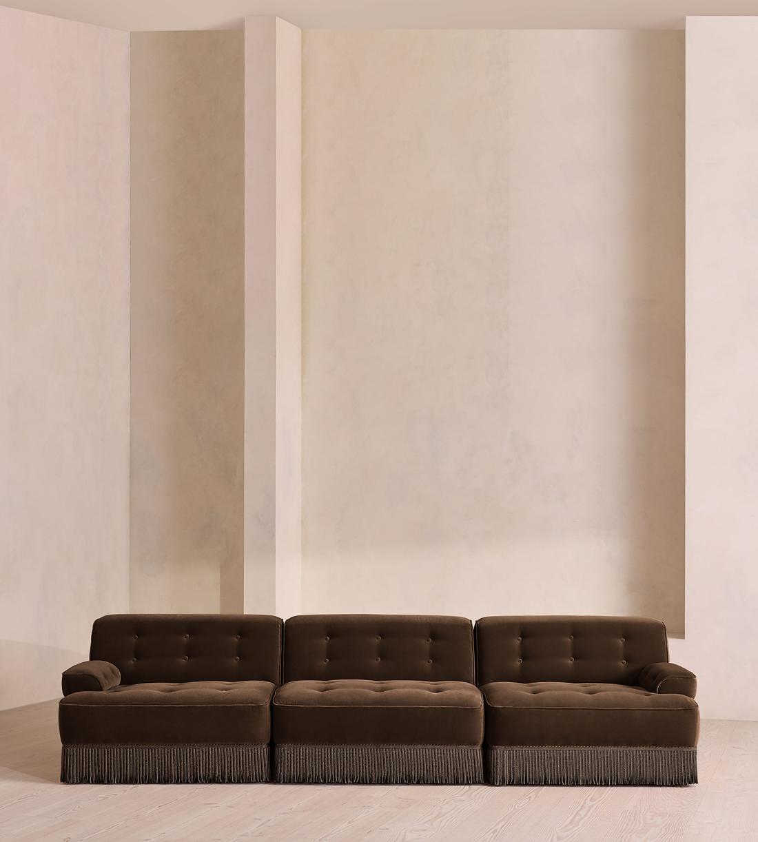 Elowen Modular Sofa - Four Seater - Velvet - Chocolate UK - Listing - Image 1