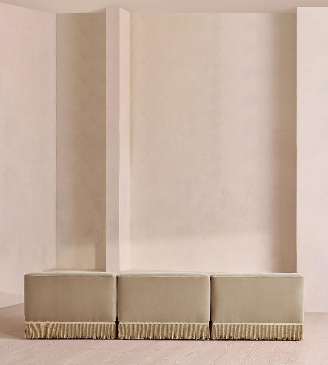 Elowen Sectional Sofa - Four Seater - Velvet - Oyster - US - Images - Image 4