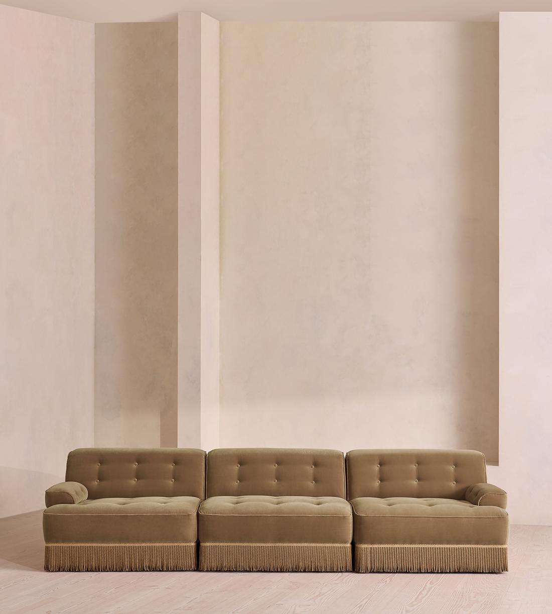 Elowen Sectional Sofa - Four Seater - Velvet - Truffle - US - Listing - Image 1