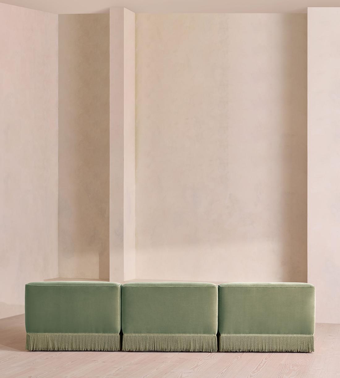 Elowen Sectional Sofa - Four Seater - Velvet - Seafoam - US - Images - Image 4