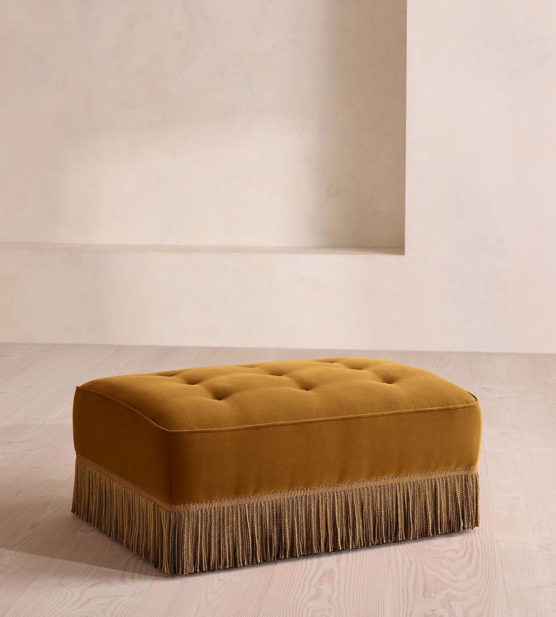 Elowen Ottoman - Velvet - Mustard - US - Listing - Image 1
