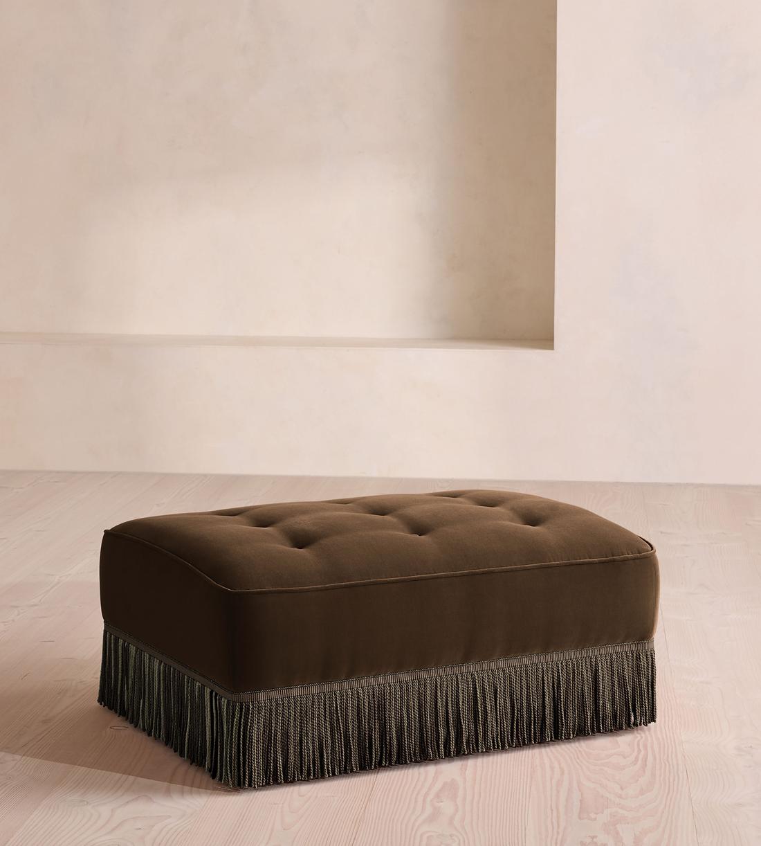 Elowen Ottoman - Velvet - Chocolate - US - Listing - Image 1