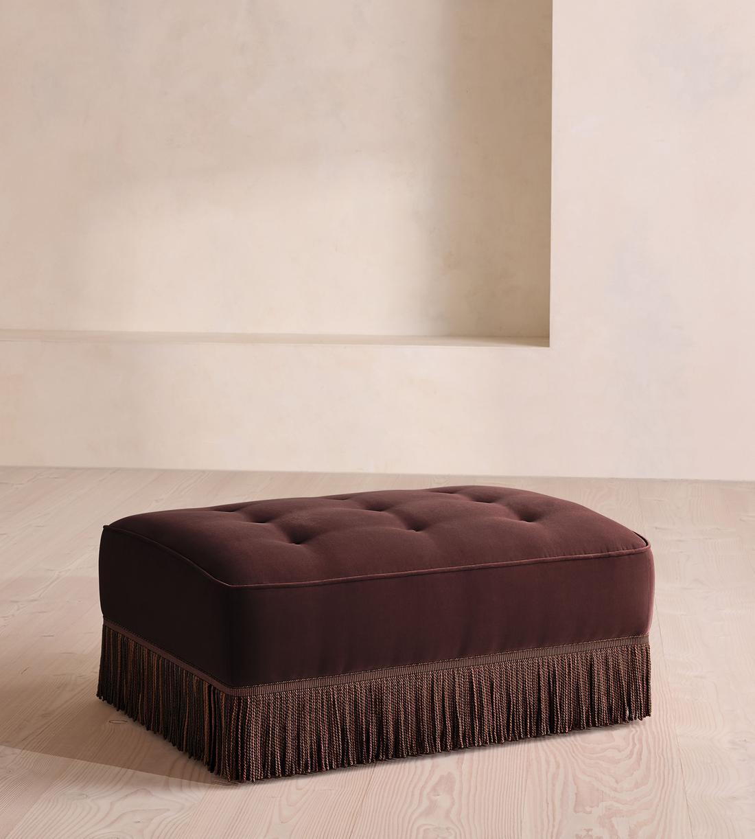 Elowen Ottoman - Velvet - Aubergine - UK - Listing - Image 1