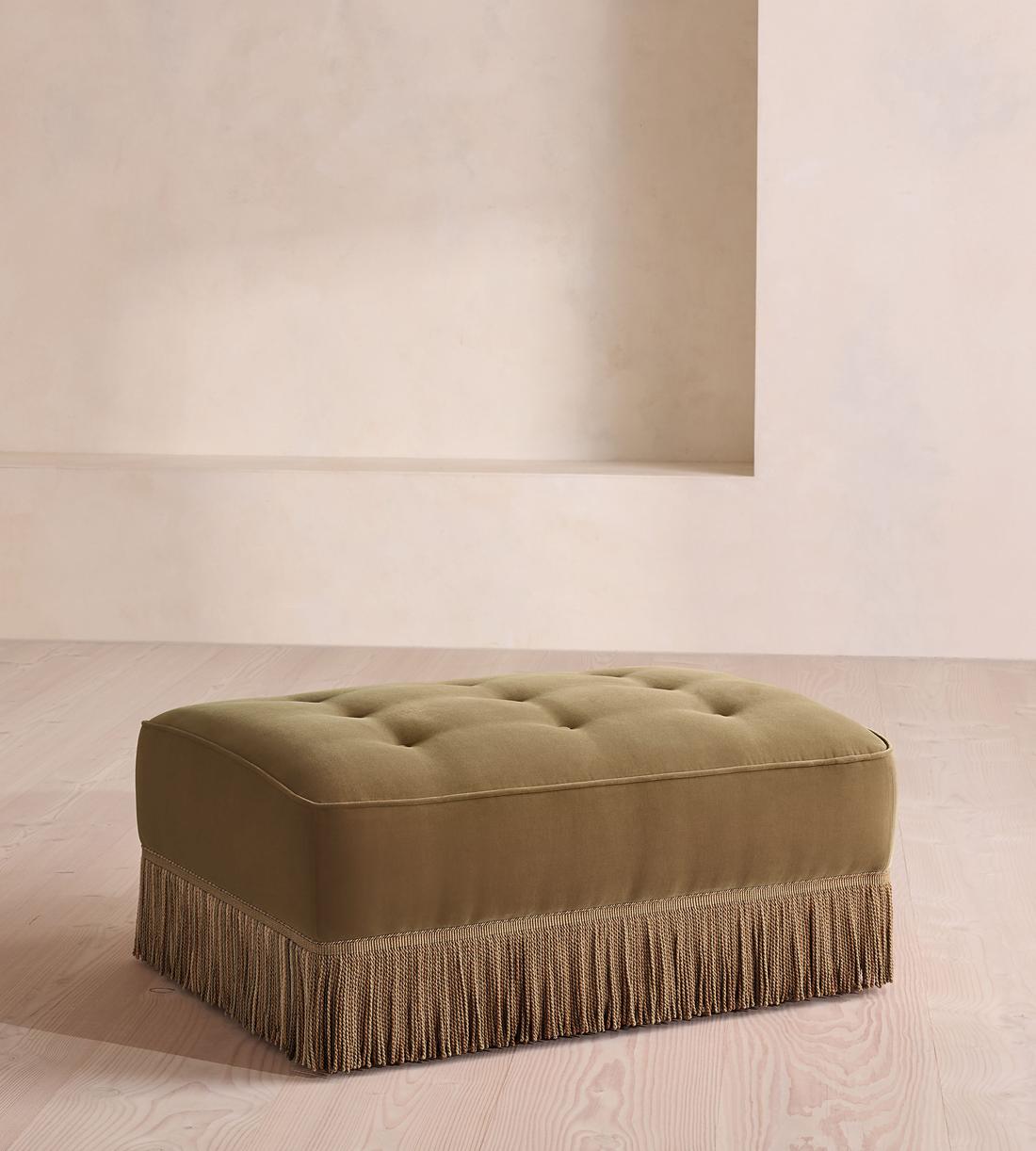 Elowen Ottoman - Velvet - Truffle - UK - Listing - Image 1