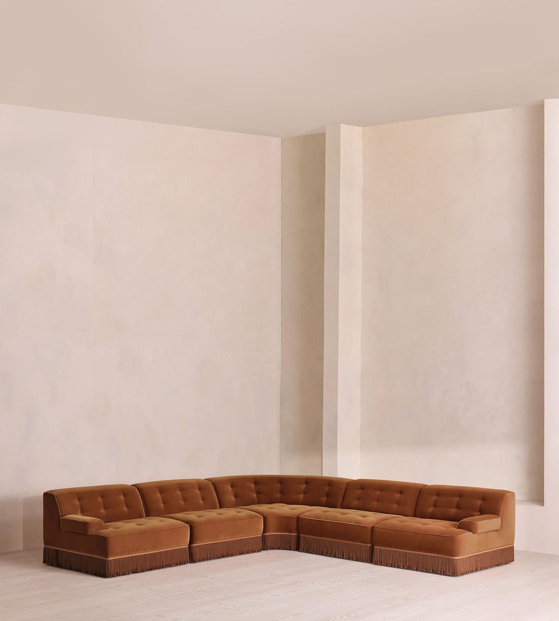 Elowen Modular Sofa - Corner Sofa - Velvet - Cinnamon - UK - Listing - Image 1