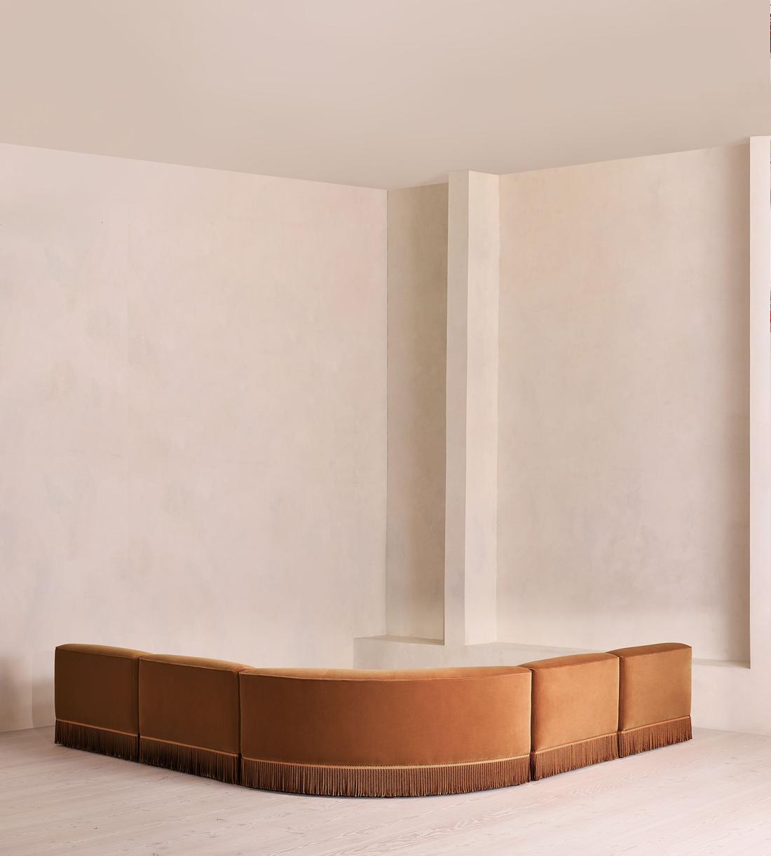 Elowen Sectional Sofa - Corner Sofa - Velvet - Cinnamon - US - Images - Image 3